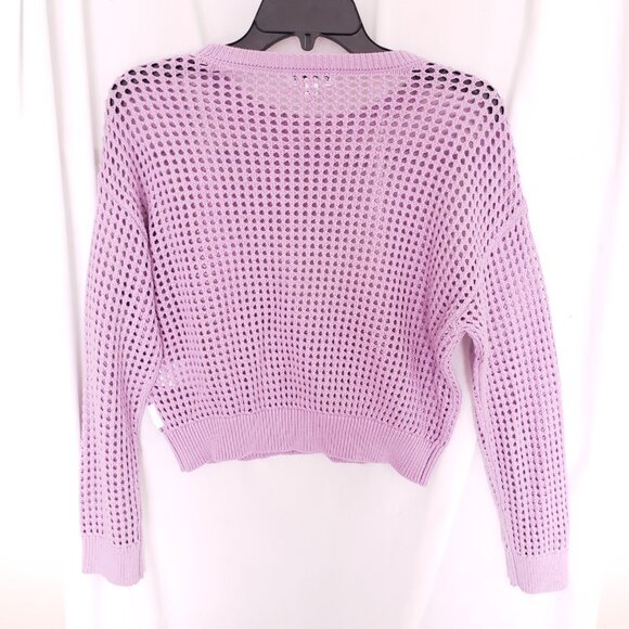 Calvin Klein Jeans Lavender 100% Cotton Open Stitch Sweater Size Petite Small - Picture 13 of 14